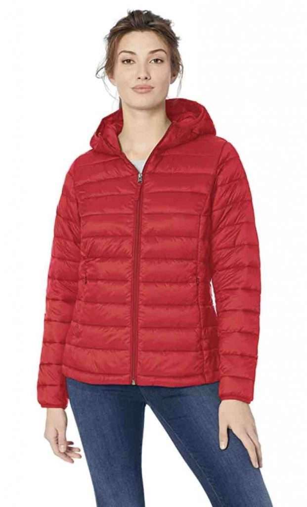 2. Womens Plus Size Lightweight Long Sleeve Full Zip Water Resistant Packable Hooded Puffer Jacket from Amazon Essentials