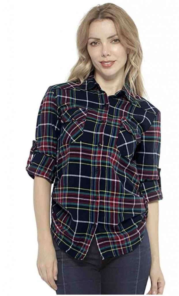 5. Match Long Sleeve Plaid Shirt